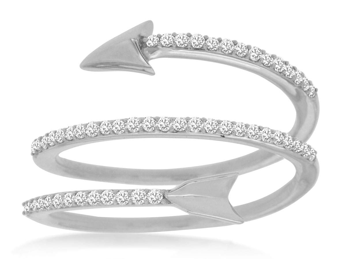 14k Spiral Arrow Diamond Ring