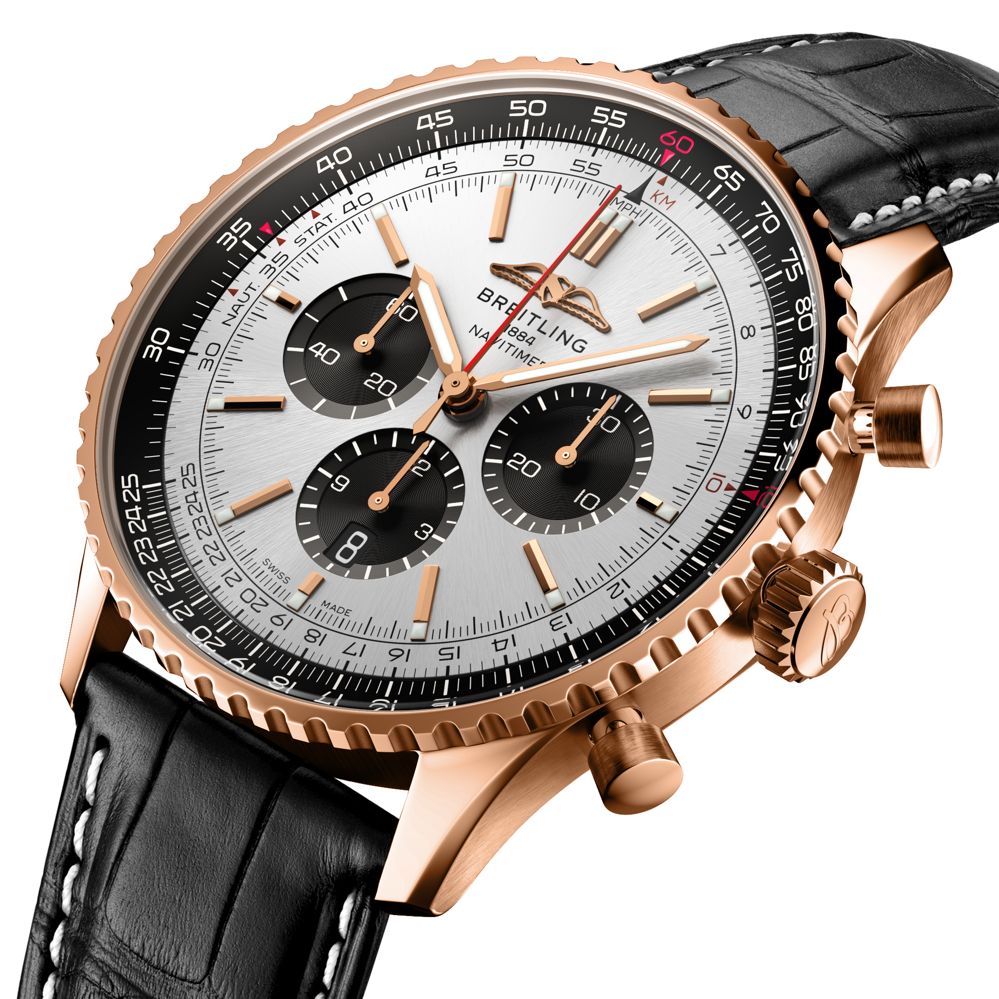 NAVITIMER B01 CHRONOGRAPH 46- 18K RED GOLD/SILVER