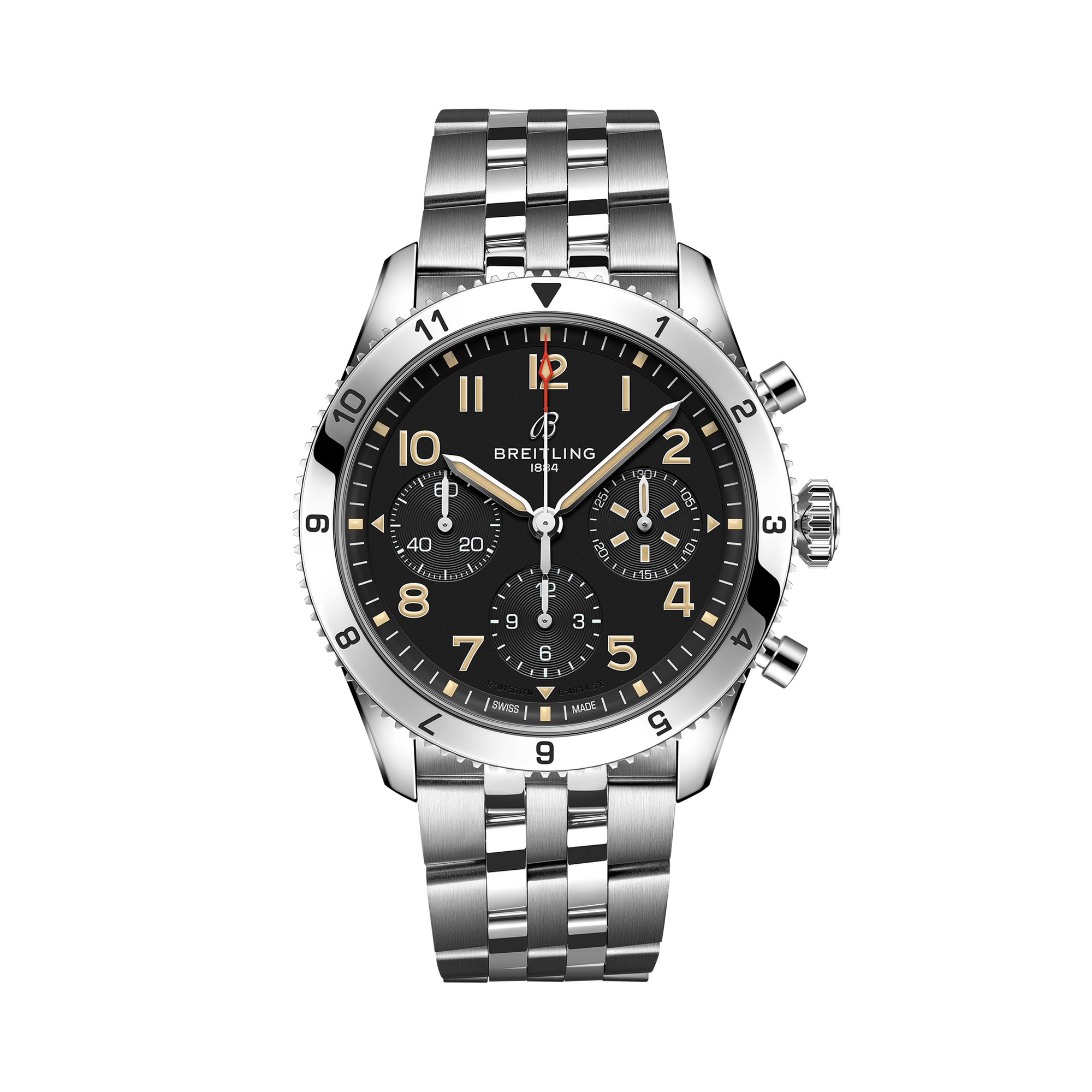 CLASSIC AVI CHRONOGRAPH 42 P-51 MUSTANG- STAINLESS STEEL/BLACK