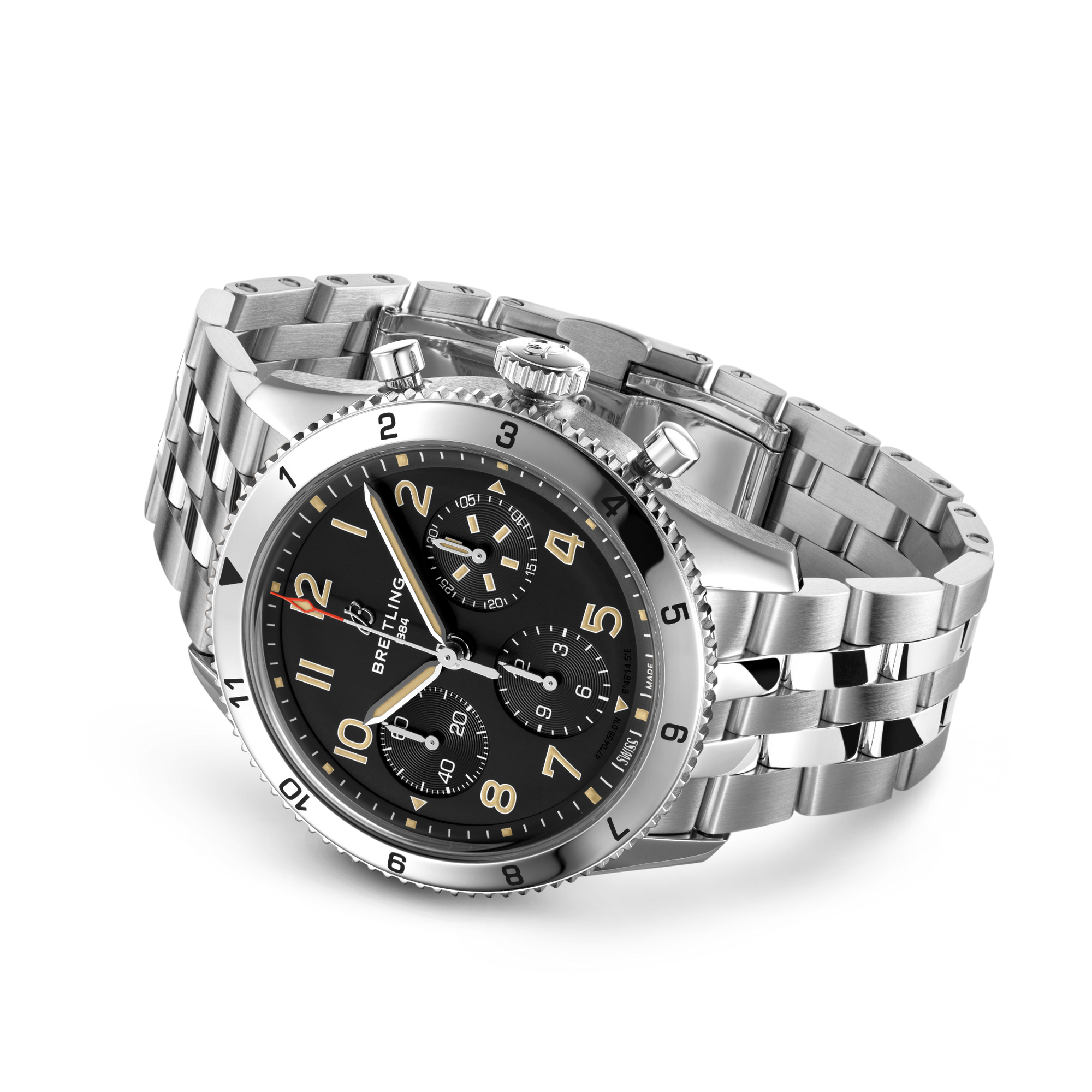 CLASSIC AVI CHRONOGRAPH 42 P-51 MUSTANG- STAINLESS STEEL/BLACK