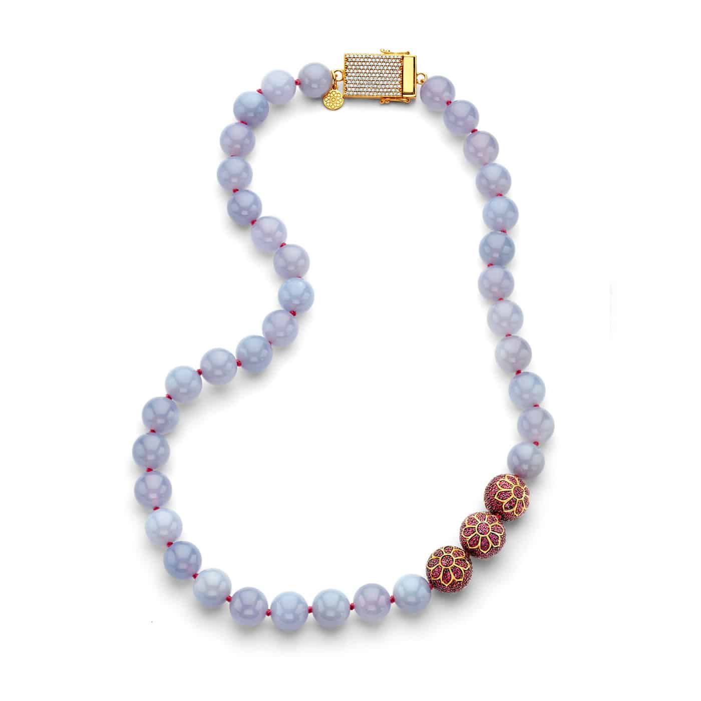 Chalcedony Bead Necklace