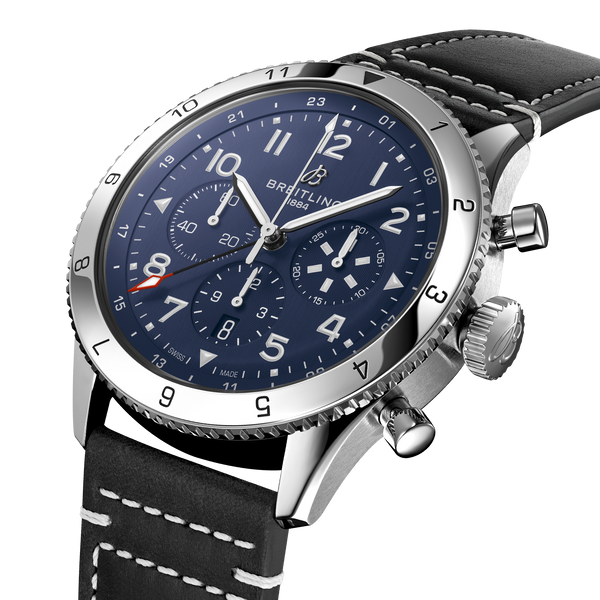 SUPER AVI B04 CHRONOGRAPH GMT 46 TRIBUTE TO VOUGHT F4U CORSAIR- STAINLESS STEEL/BLUE