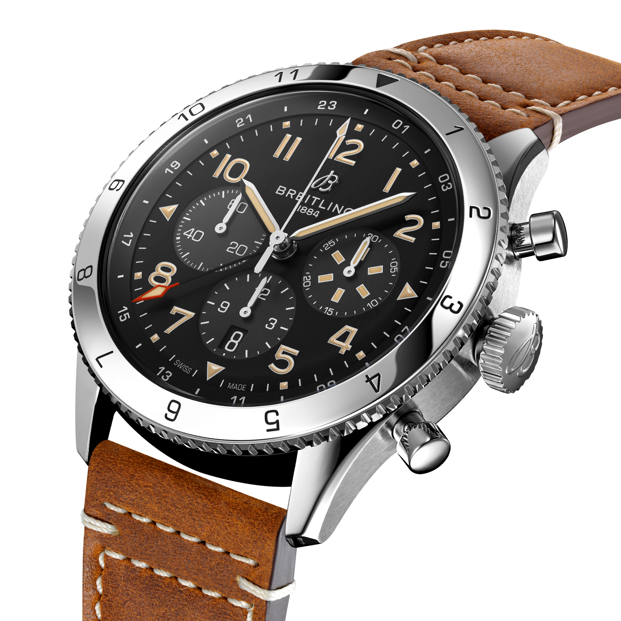 SUPER AVI B04 CHRONOGRAPH GMT 46 P-51 MUSTANG- STAINLESS STEEL