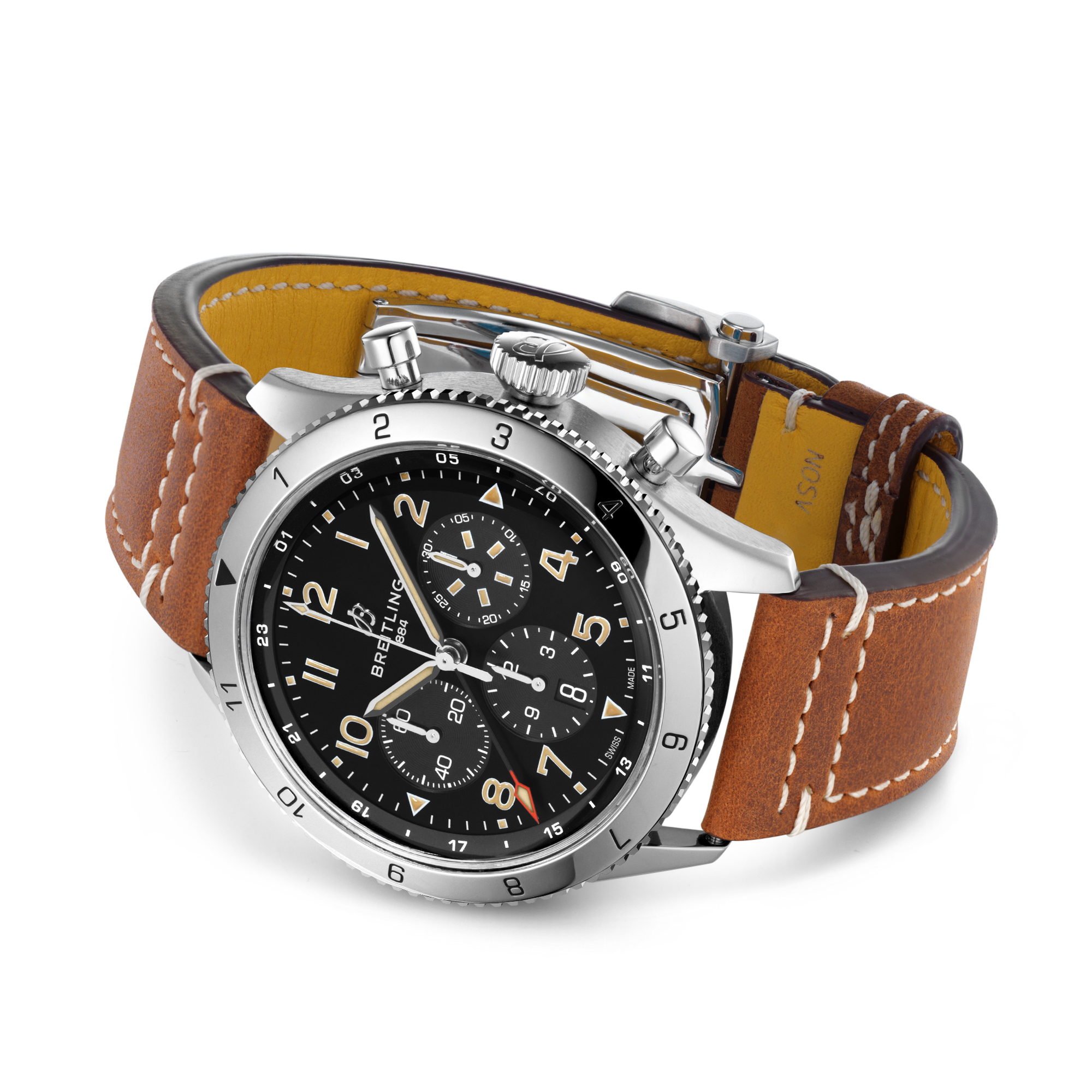 SUPER AVI B04 CHRONOGRAPH GMT 46 P-51 MUSTANG- STAINLESS STEEL