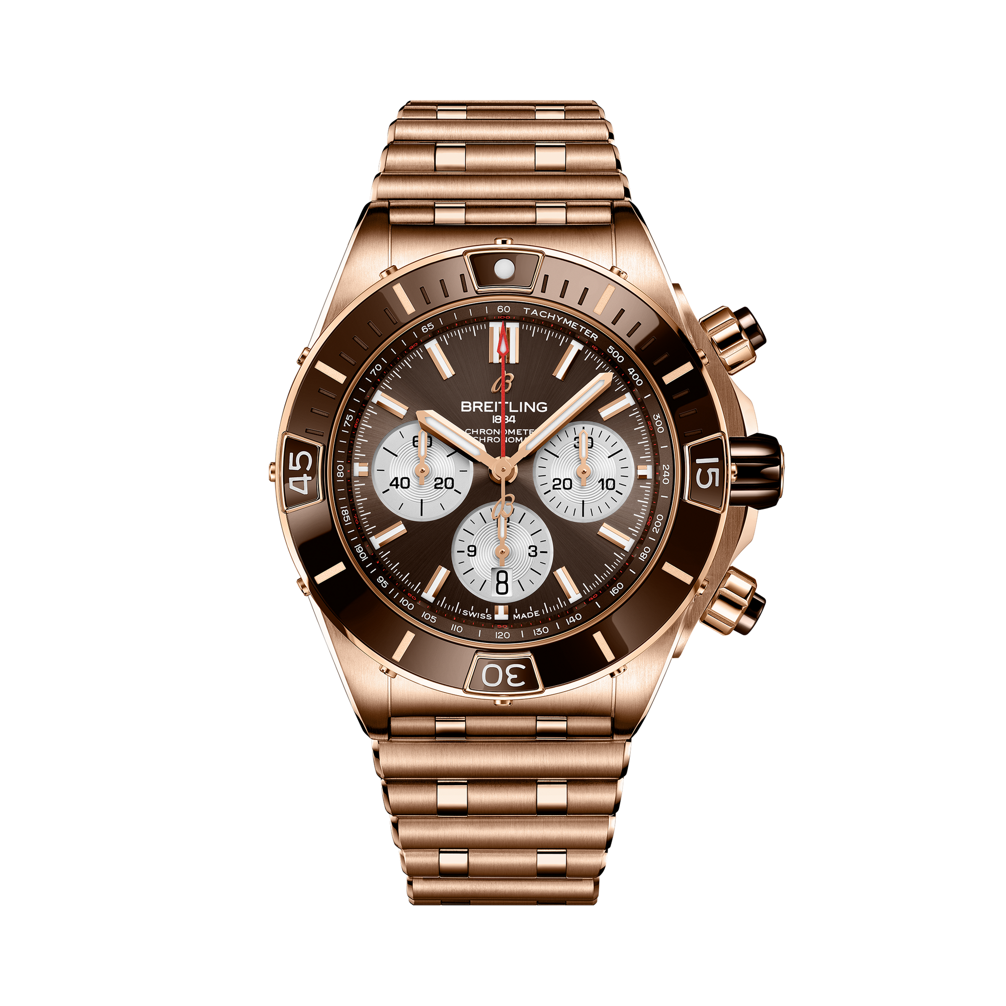 SUPER CHRONOMAT B01 44- 18K RED GOLD/BROWN