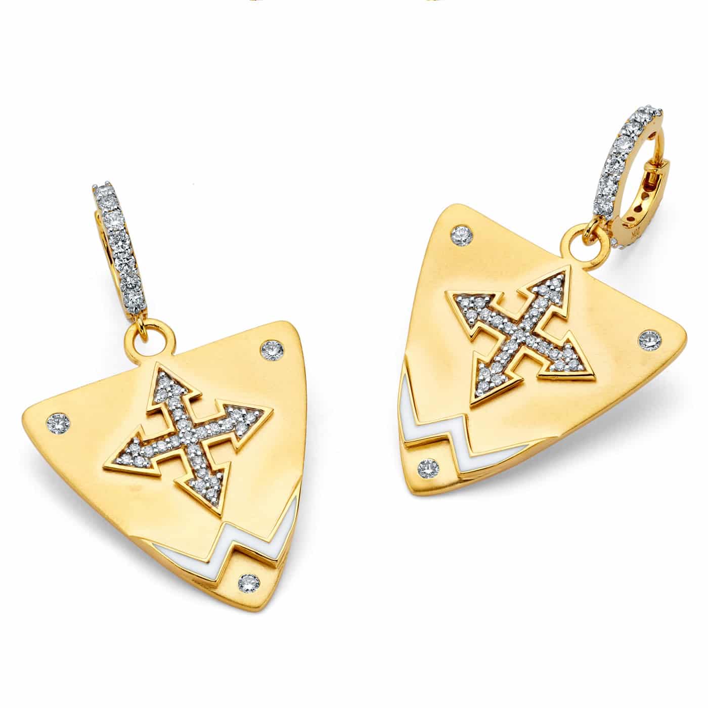 Guitar Pick Cross Earrings