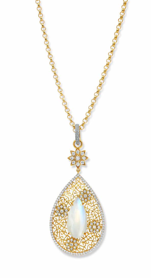 MOONSTONE FILIGREE PENDANT