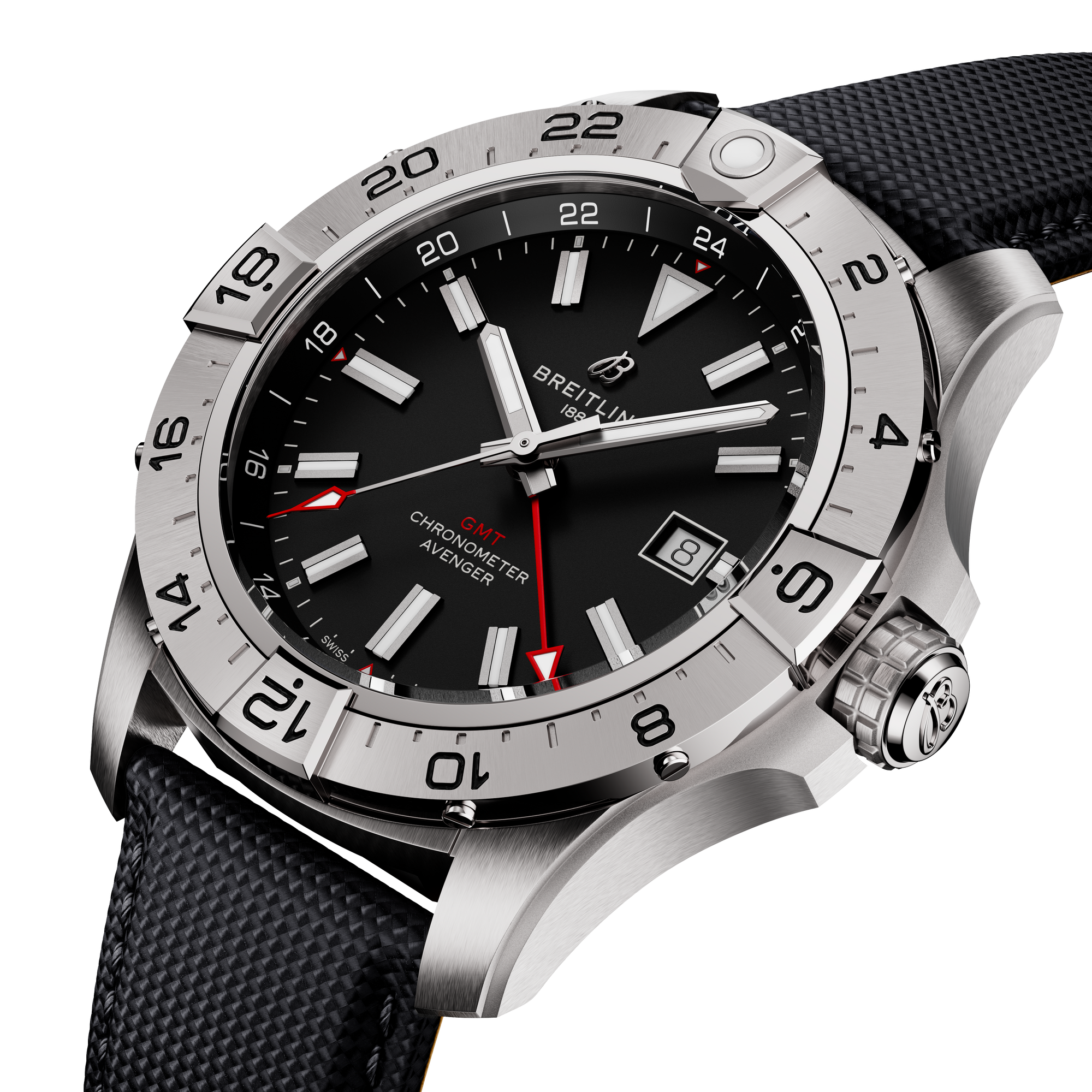 AVENGER AUTOMATIC GMT 44- STAINLESS STEEL/BLACK