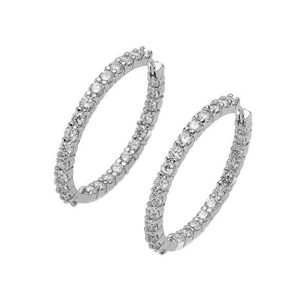 ROBERTO COIN 18K WG INSIDE OUT DIAMOND HOOPS