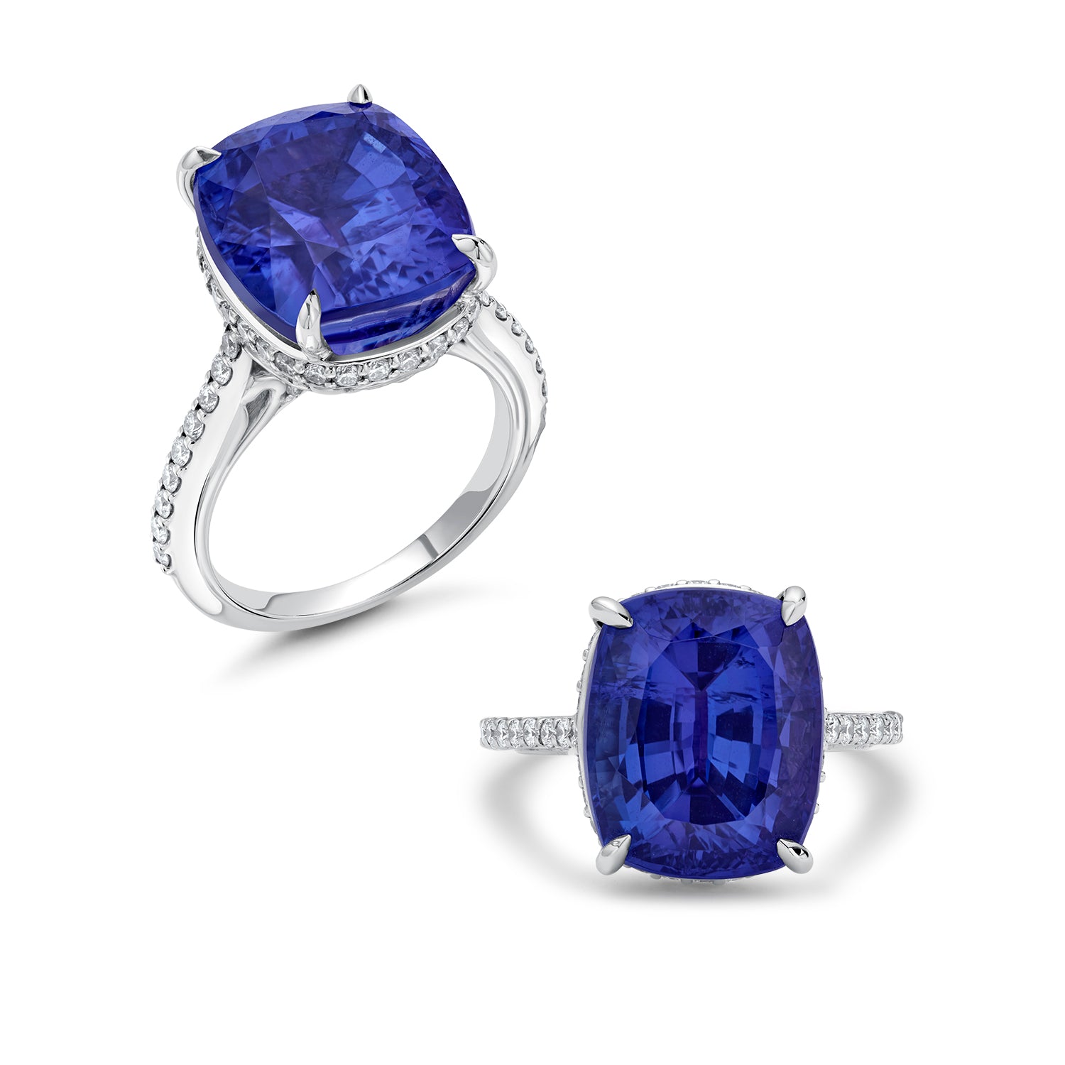 18KW TANZANITE AND DIAMOND RING