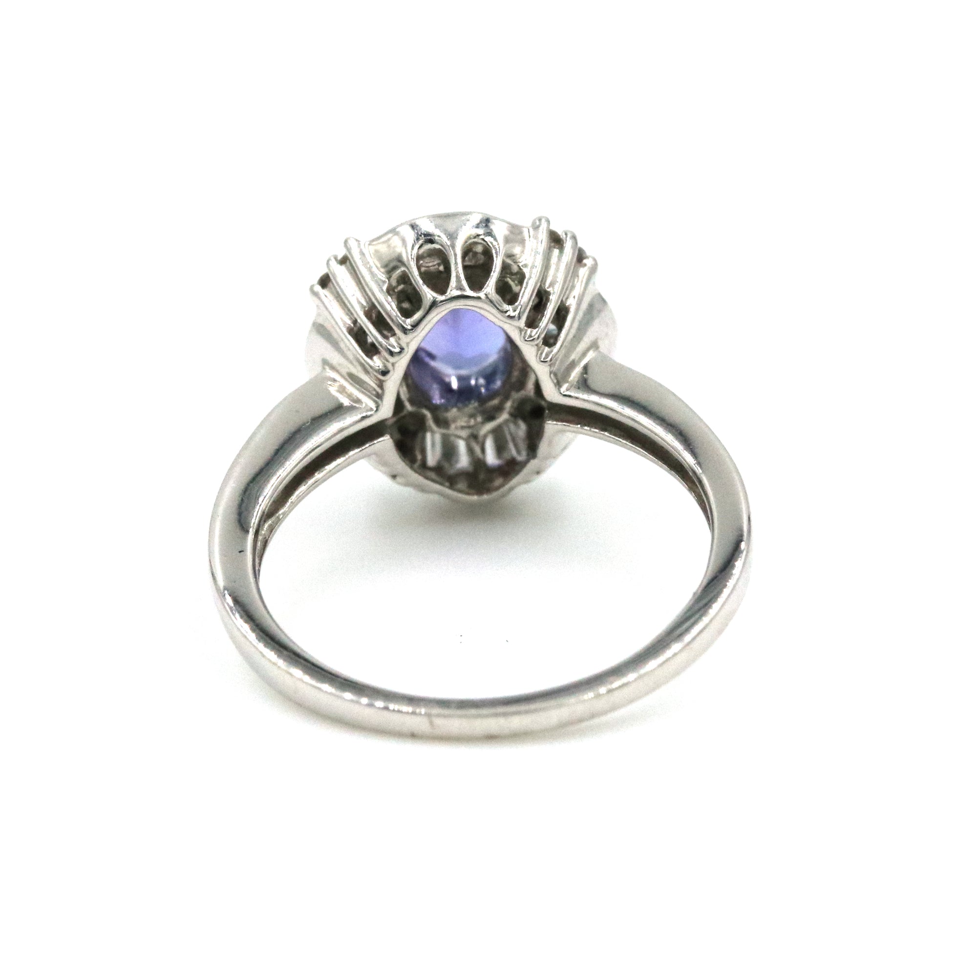 14K WHITE GOLD COLORED STONE RING