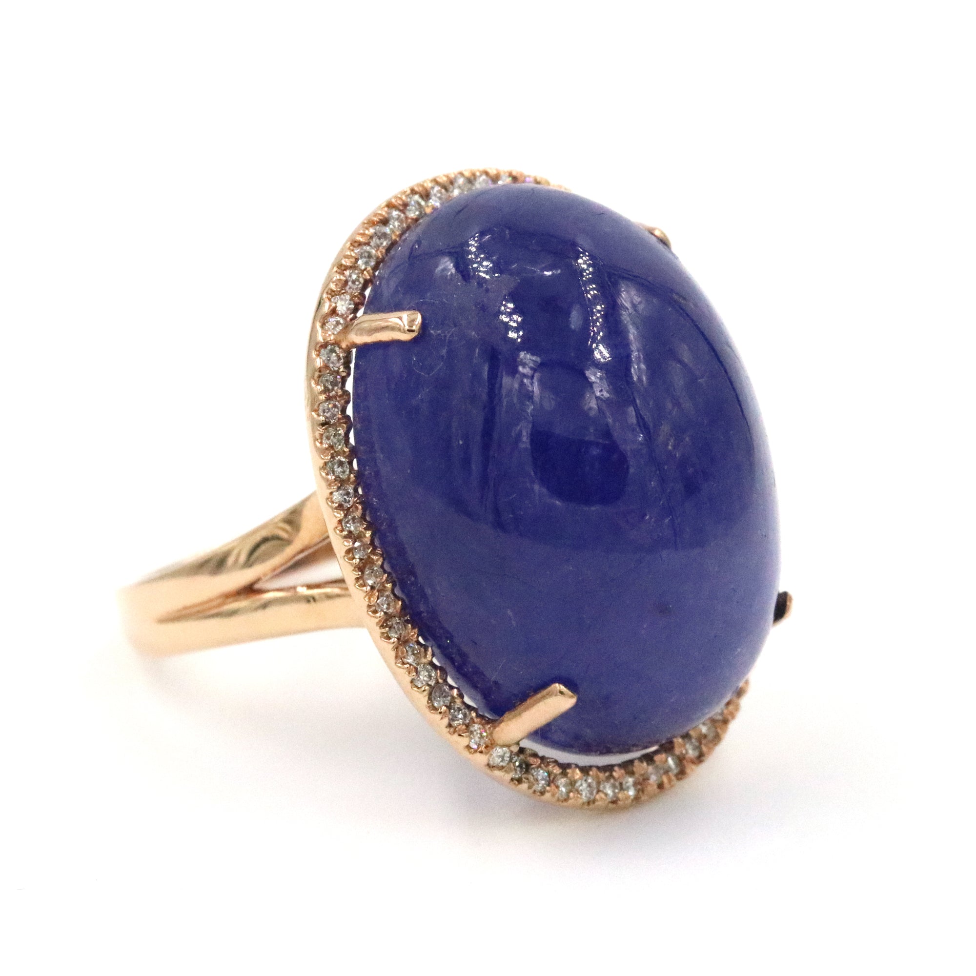 14K ROSE TANZANITE RING