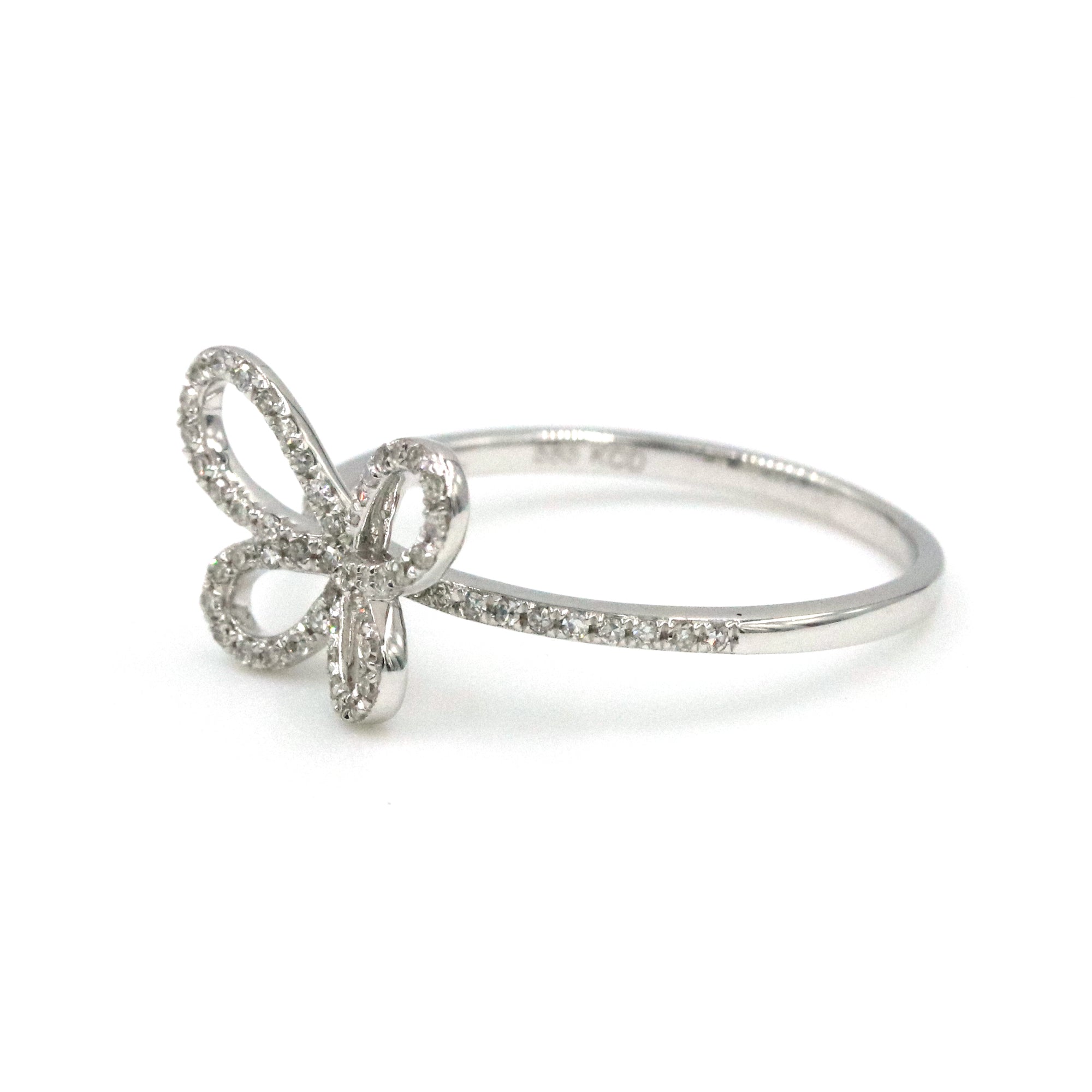 14K BUTTERFLY DIAMOND RING