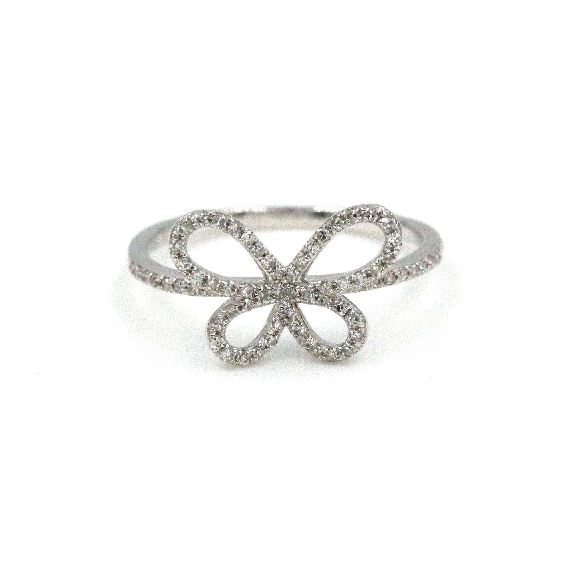 14K BUTTERFLY DIAMOND RING