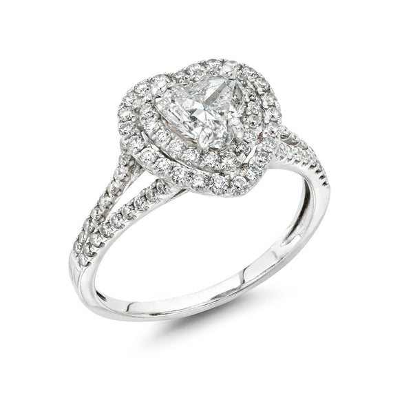 14K DIAMOND HEART RING