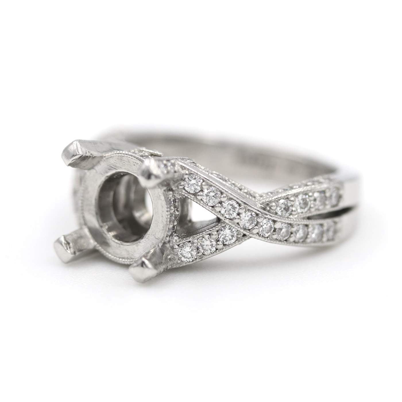 PLATINUM BYPASS DIAMOND ENGAGEMENT SEMI-MOUNT