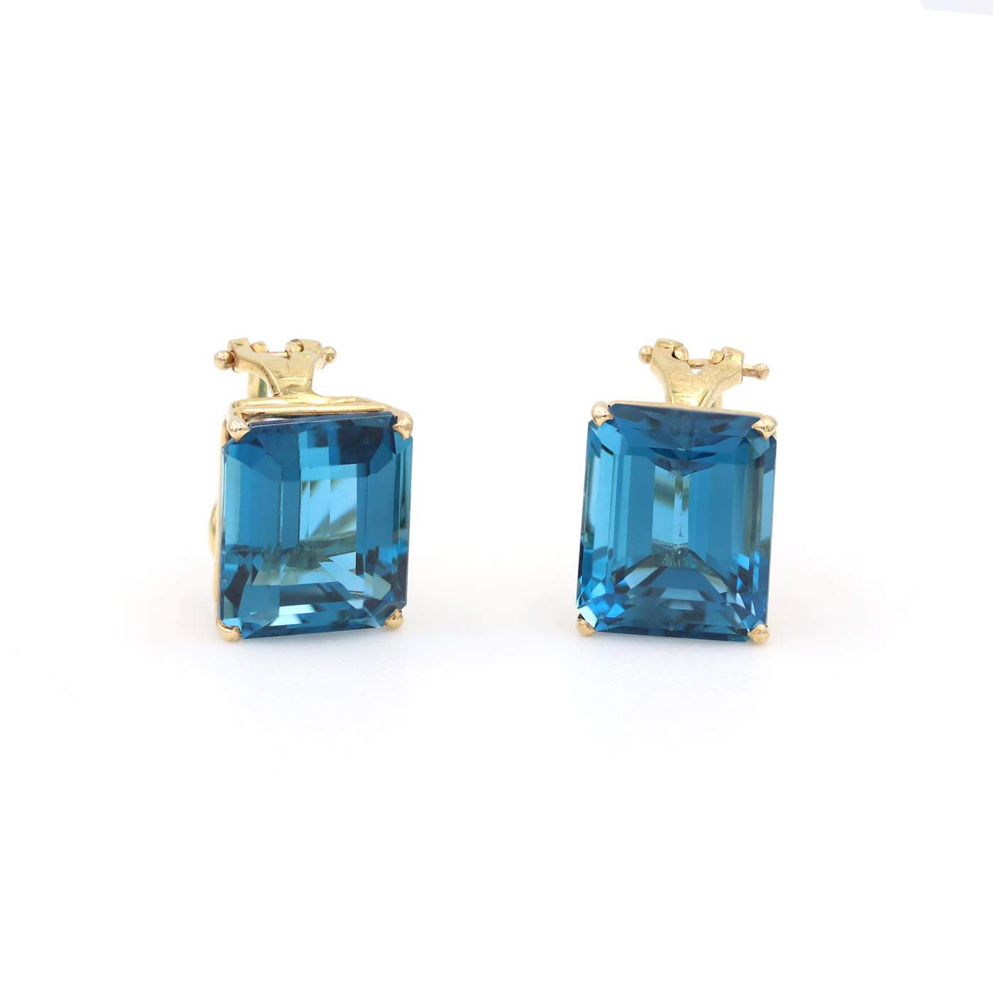 18KY Blue Topaz Earrings