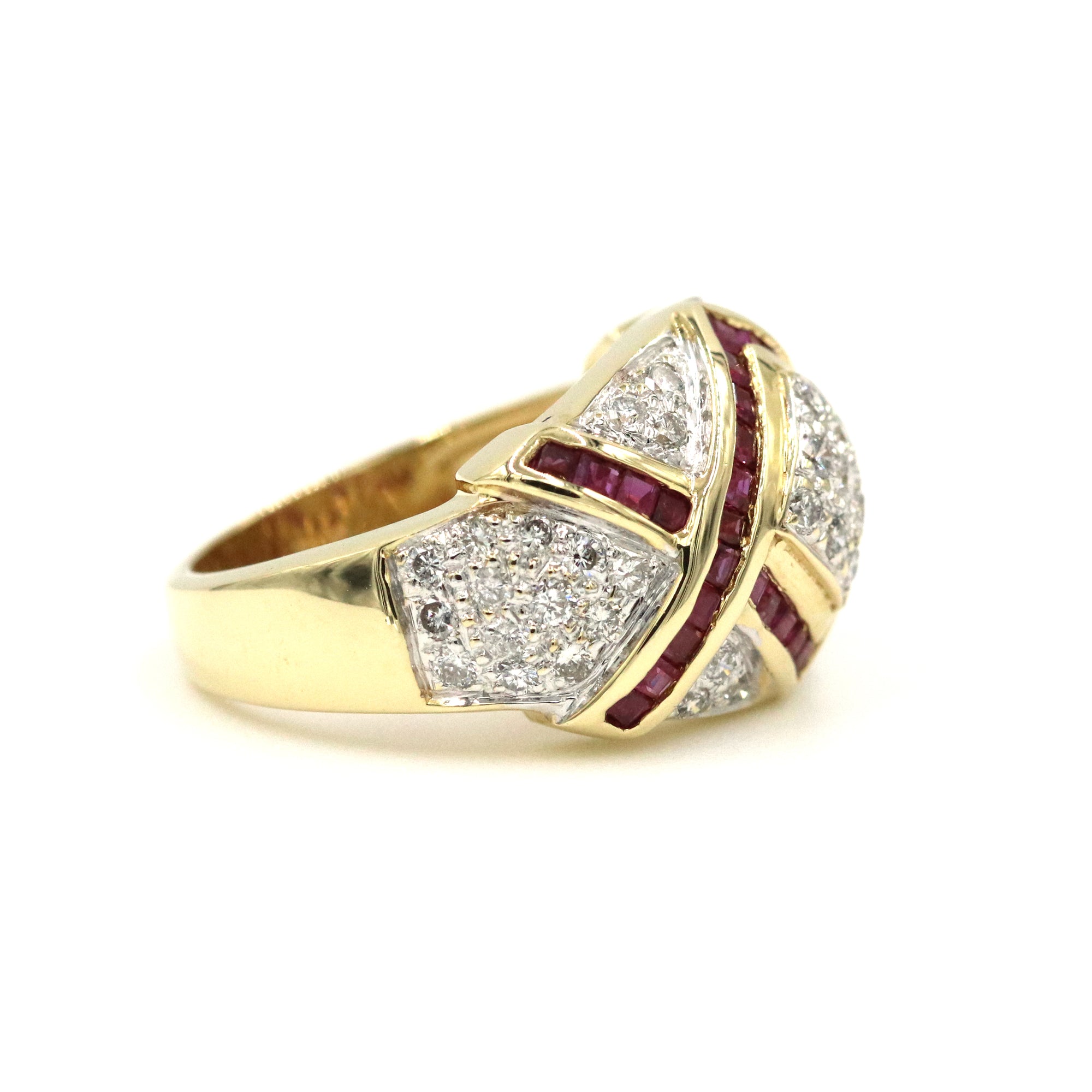 Ruby And Diamond Dome Ring