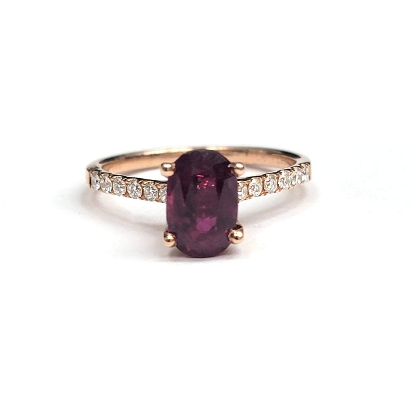 14K ROSE GOLD RUBY AND DIAMOND RING