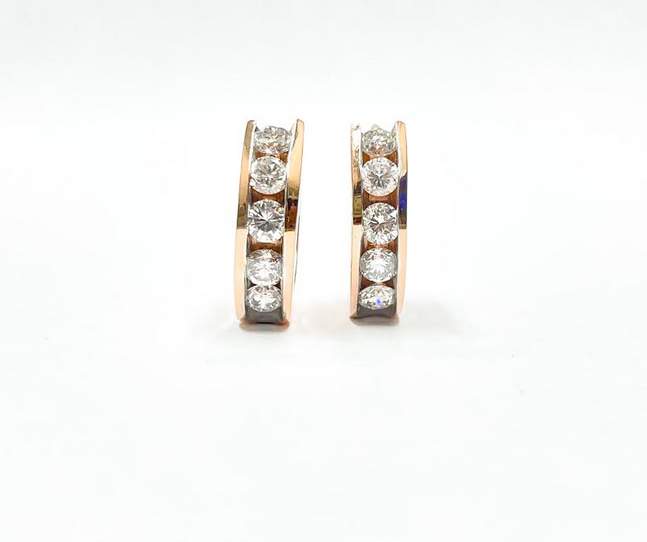 14K PINK DIAMOND EARRINGS