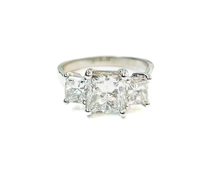 18KW MICHAEL M. PRINCESS CUT DIAMOND ENGAGEMENT RING