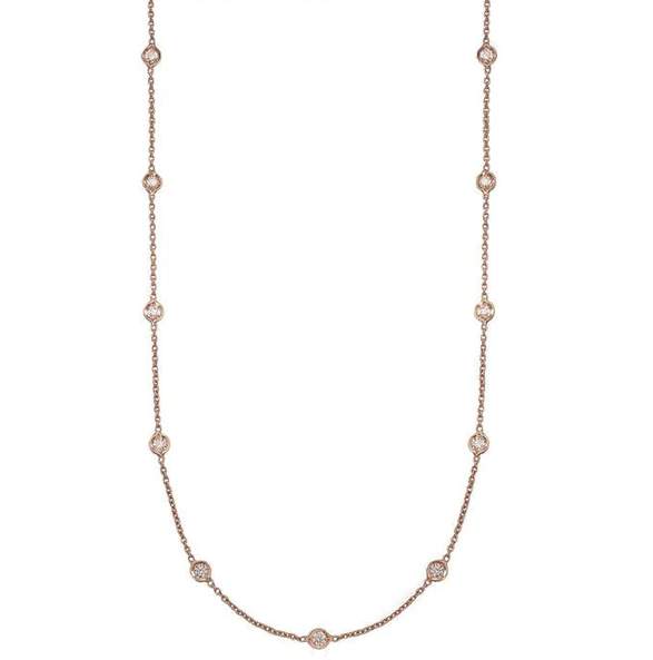 ROBERTO COIN ROSE GOLD 15 STATION NECKLACE