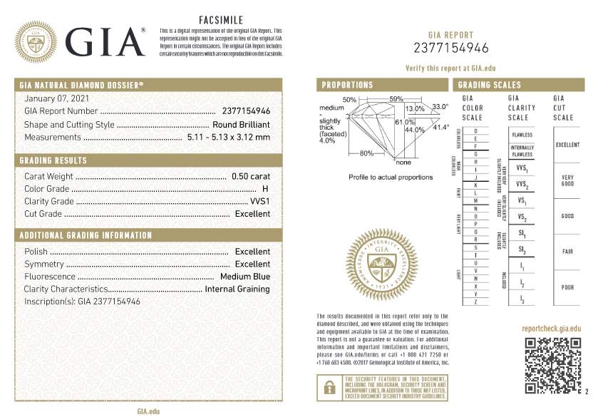 .50ct ROUND IDEAL CUT DIAMOND