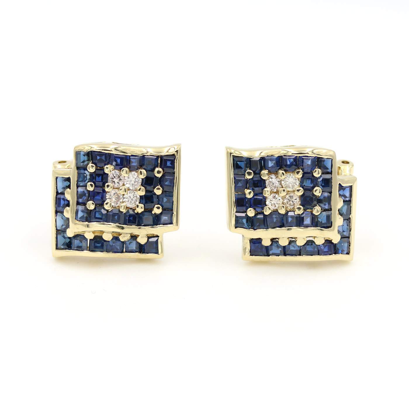 18K SAPPHIRE DIAMOND EARRINGS