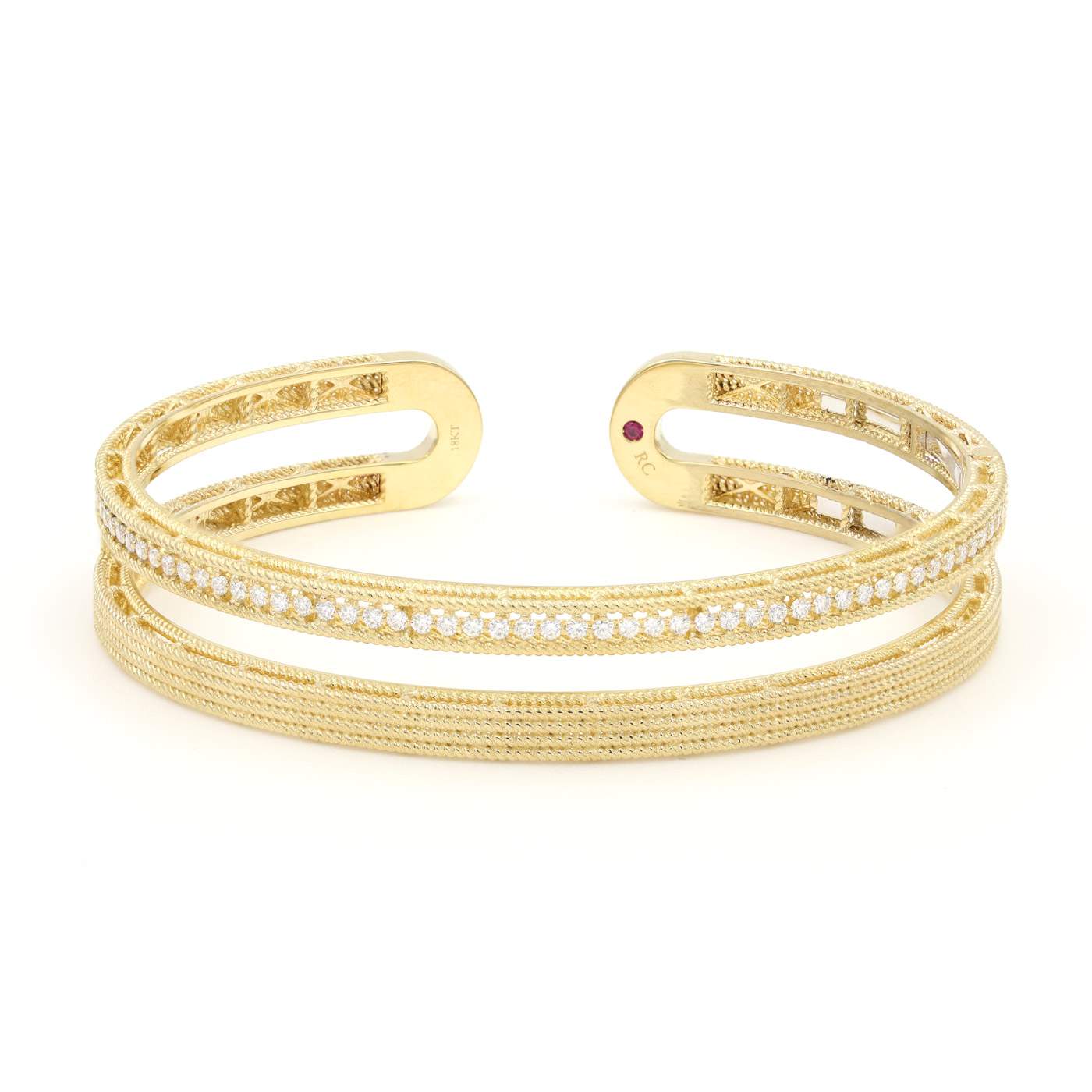 18K YG ROBERTO COIN DIAMOND BANGLE