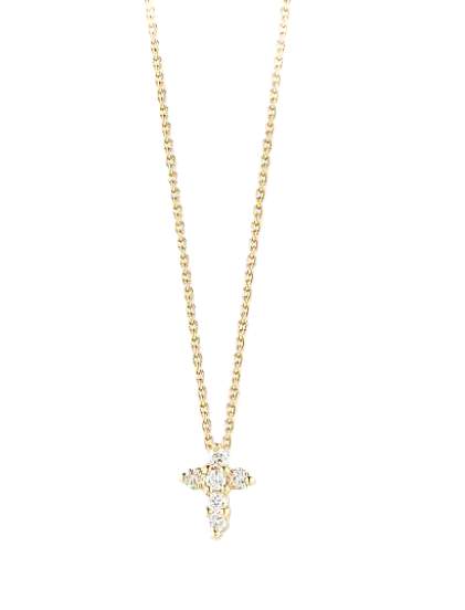 ROBERTO COIN BABY CROSS PENDANT WITH DIAMONDS