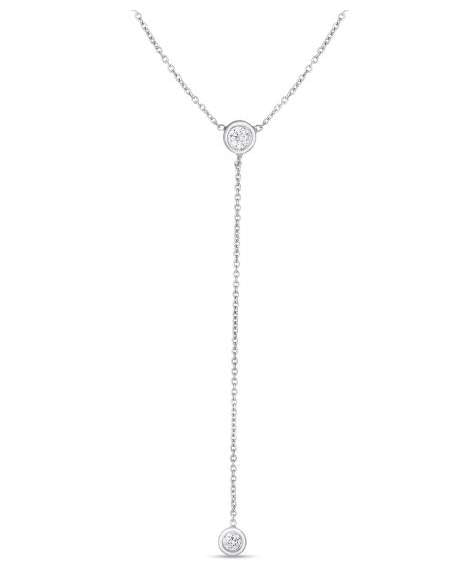 ROBERTO COIN DIAMOND BEZEL SET Y NECKLACE