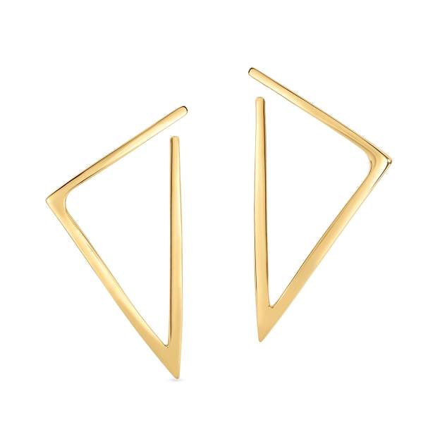 ROBERTO COIN DESIGNER GOLD TRIANGLE EARRINGS