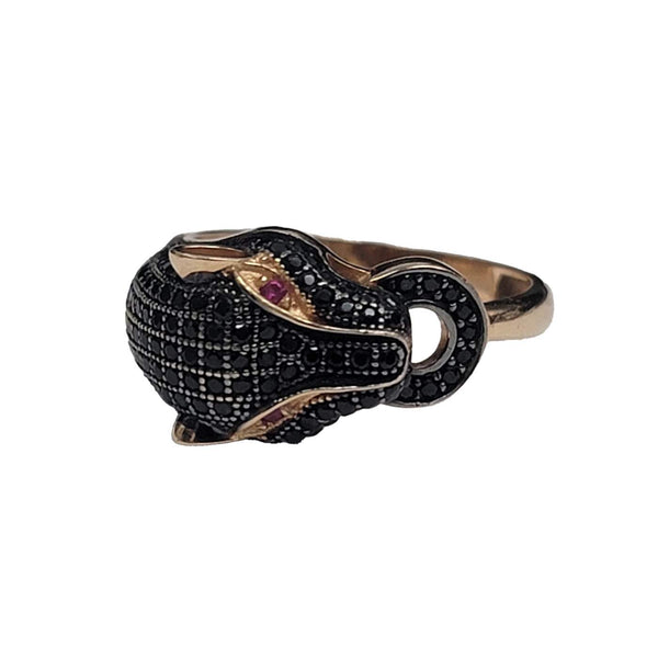 14K BLACK PANTHER RING