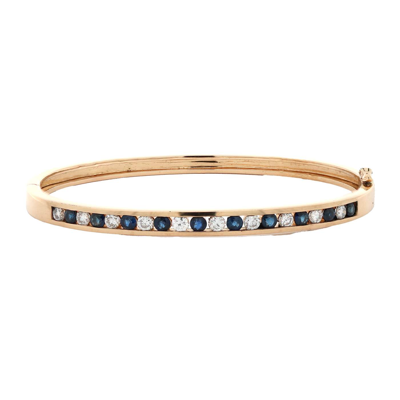 18K SAPPHIRE DIAMOND BANGLE BRACELET