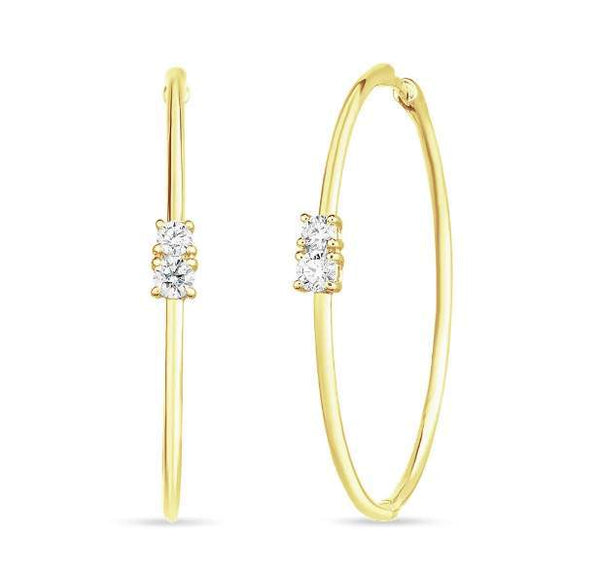 ROBERTO COIN 18K  Diamond Hoops