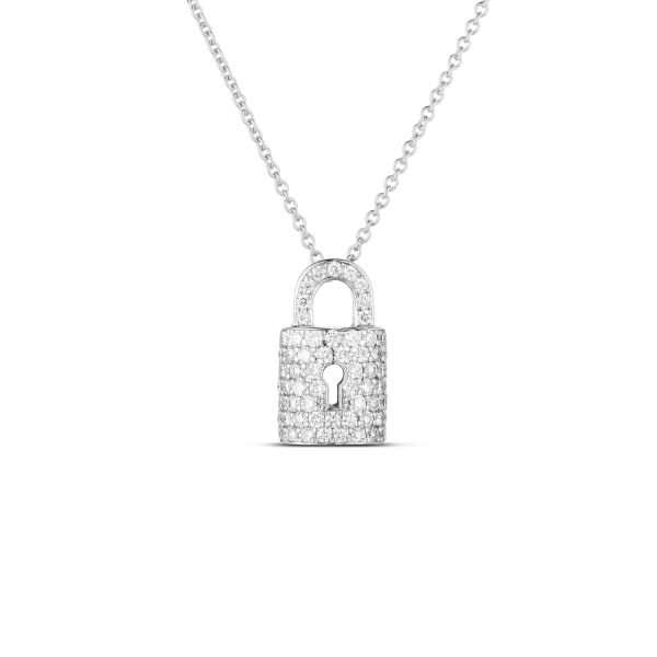 ROBERTO COIN 18K TINY TREASURES DIAMOND LOCK