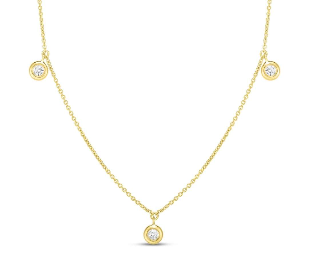 ROBERTO COIN 3 Stations Diamond Dangling Necklace