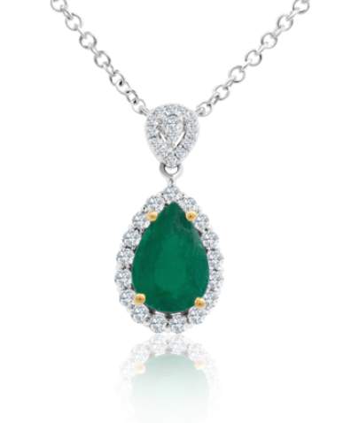 18K EMERALD DIAMOND NECKLACE