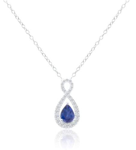 14K SAPPHIRE DIAMOND NECKLACE