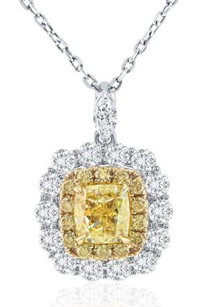 18K FANCY YELLOW DIAMOND NECKLACE