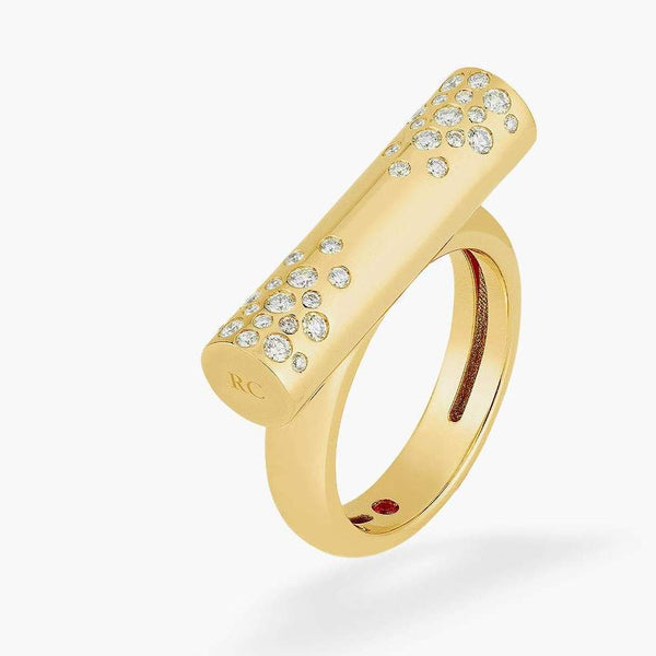 ROBERTO COIN 18KY DIAMOND BAR RING