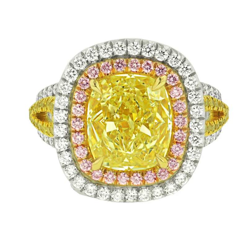 5.02ct YELLOW DIAMOND RING