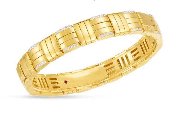 18K DIAMOND VENTO WOVEN GOLD BRACELET