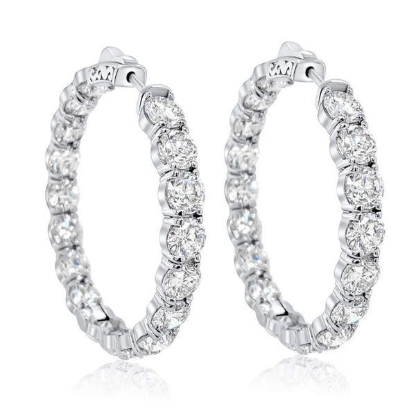 18K INSIDE OUTSIDE DIAMOND EARRINGS