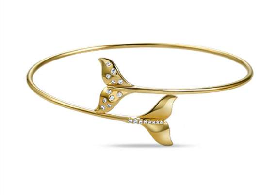 14K WHALE TAIL BANGLE