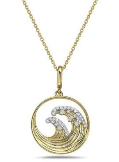 14K DIAMOND WAVE PENDANT