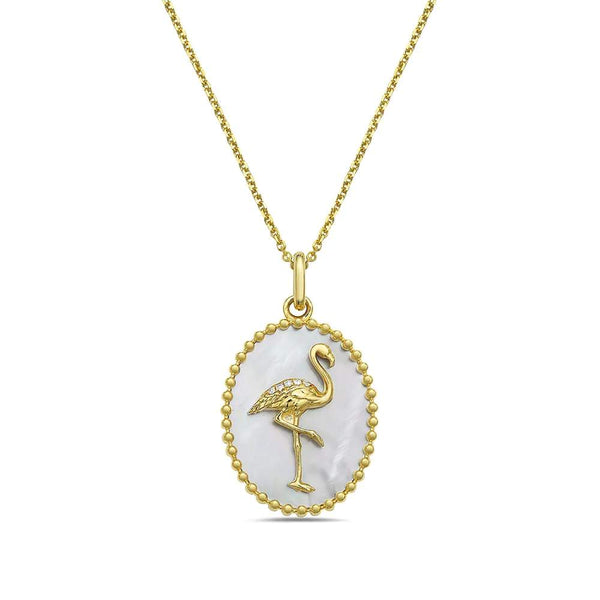 14K FLAMINGO PENDANT MOP