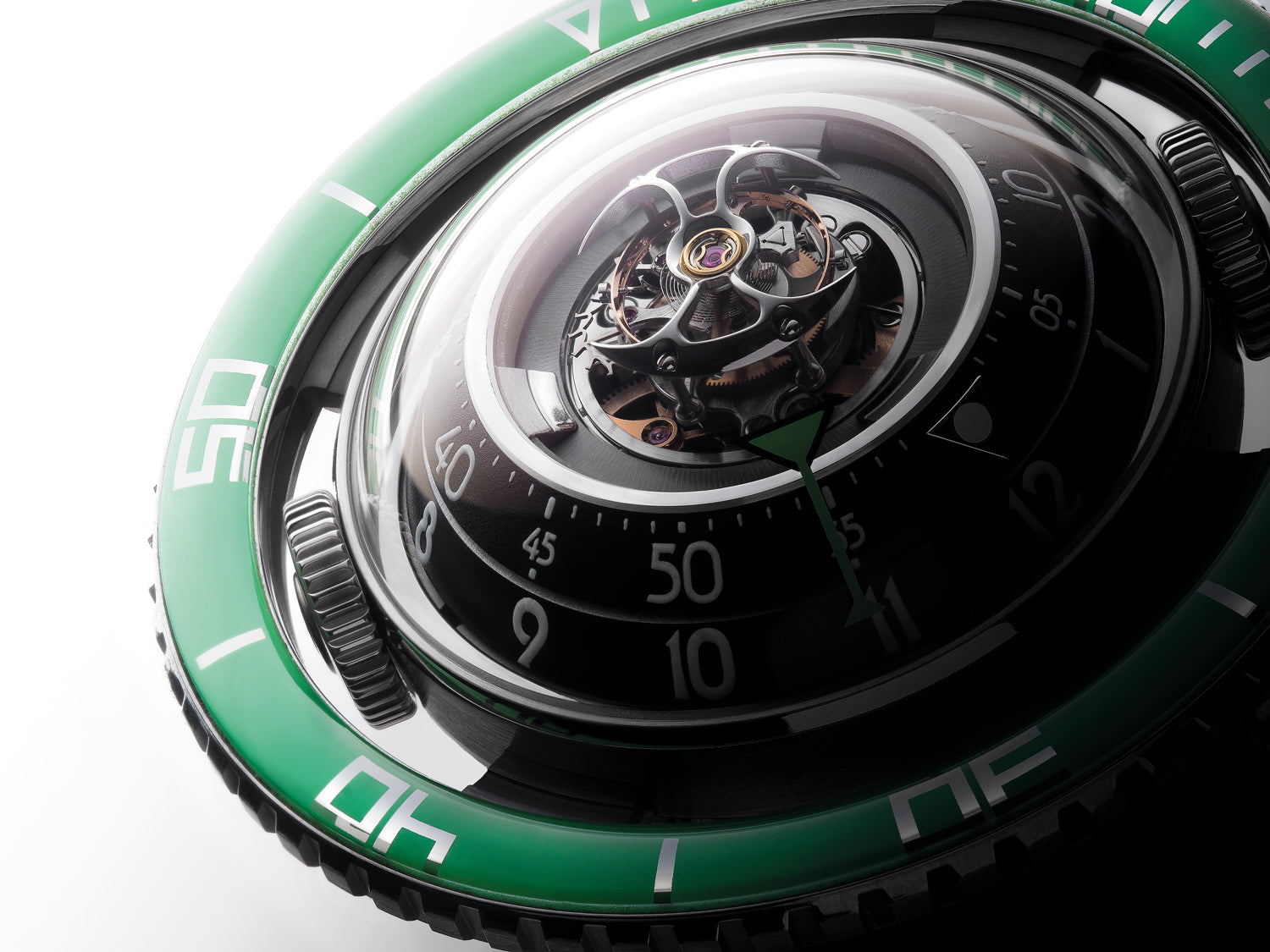 MB&F Horological Machine N°7 Aquapod TI- Green/Titanium