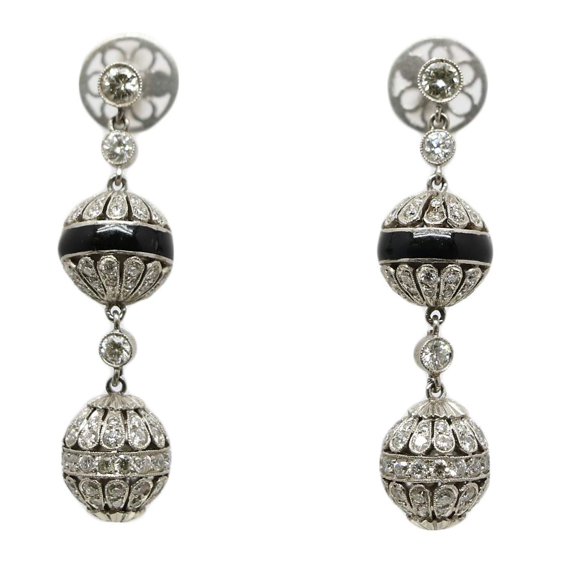 2.50 CTW DIAMOND BALL EARRINGS