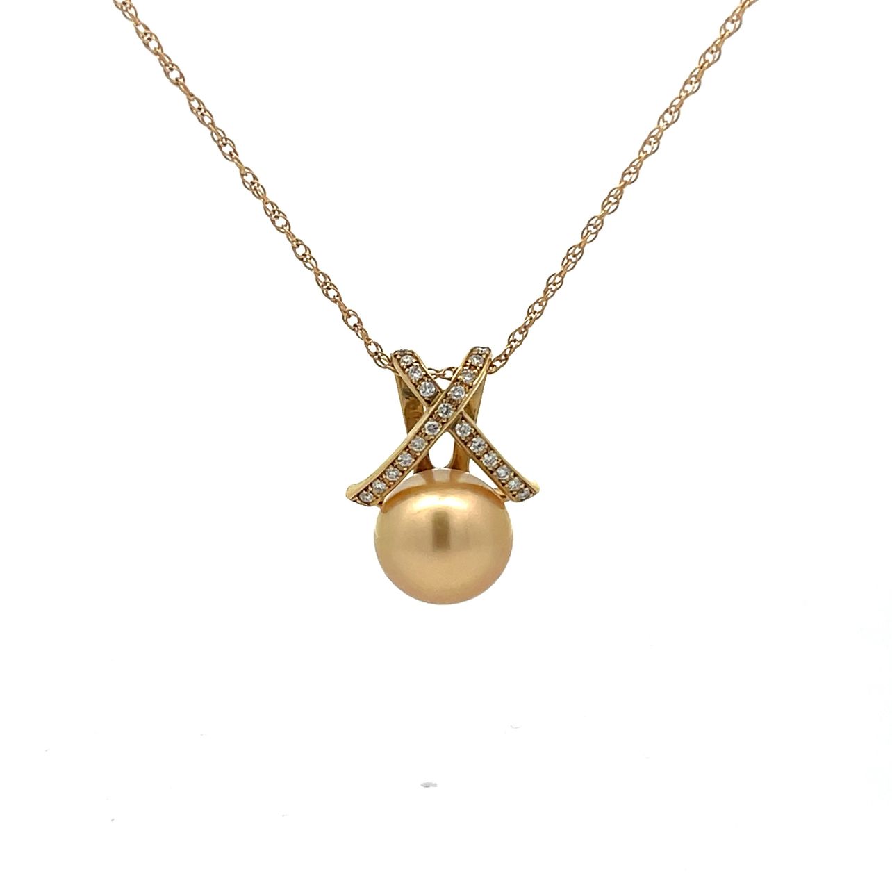 South Seas Pearl And Diamond Pendant Necklace